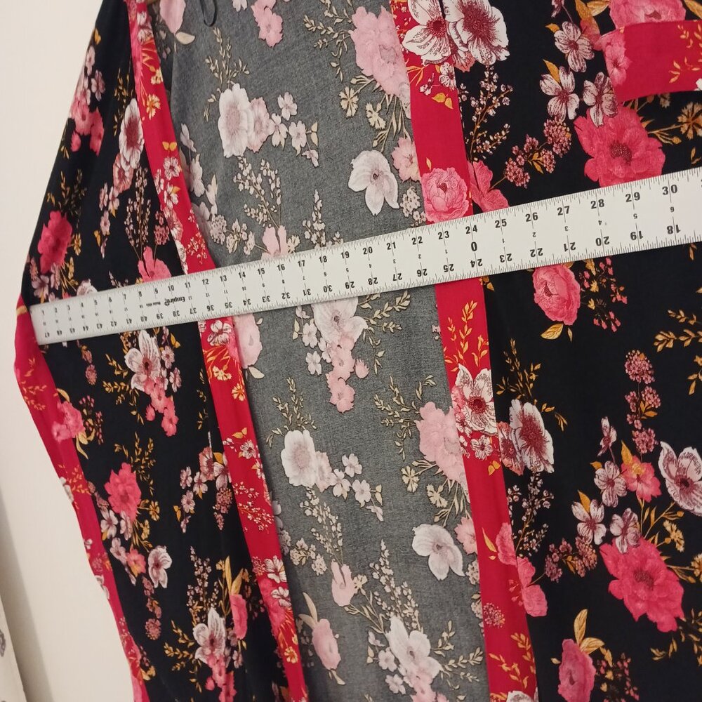 Knox Rose, Midi Bohemian Floral Open Front Kimono Size M/L, Boho, Cover Up, Wrap - Picture 11 of 16